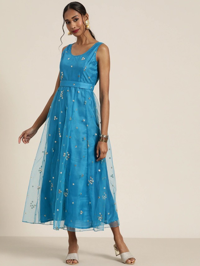Shae by SASSAFRAS Women Maxi Blue Dress ...